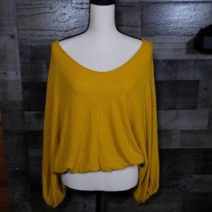 NWOT 143 Story Flowy Knit Top~Mango~Sz Med